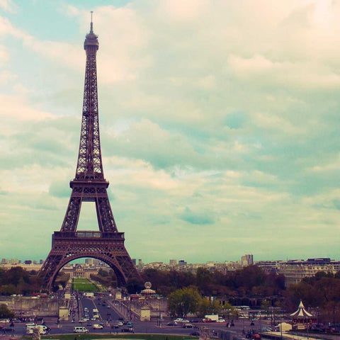 Eiffel View Black Modern Wood Framed Art Print by Navas, Emily