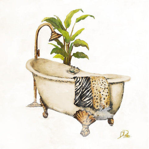 Le Tub I White Modern Wood Framed Art Print with Double Matting by Pinto, Patricia