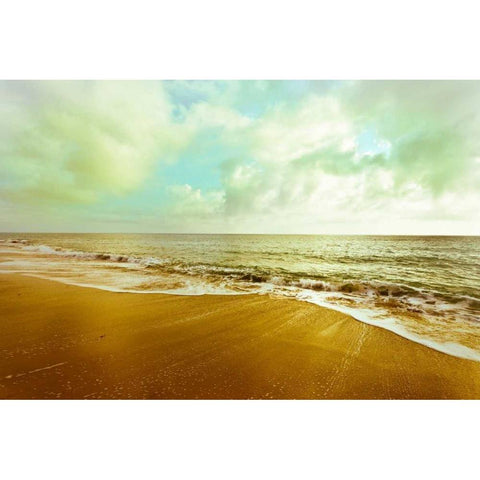 Gold Beach White Modern Wood Framed Art Print by Bryant, Susan