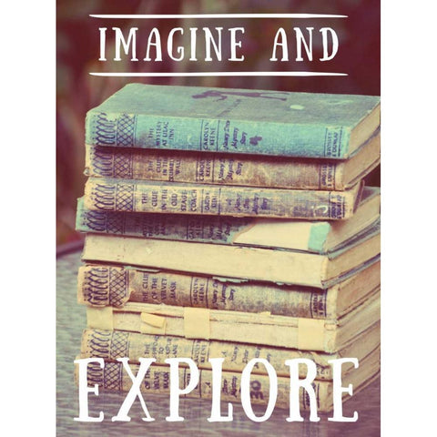 Explore Books Gold Ornate Wood Framed Art Print with Double Matting by Peck, Gail