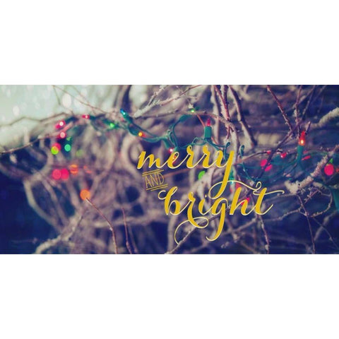 Merry Light Bright White Modern Wood Framed Art Print by Poynter, Kelly