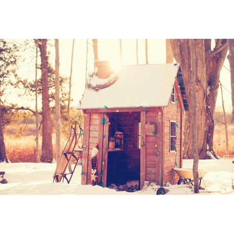 Santas Workshop White Modern Wood Framed Art Print by Poynter, Kelly