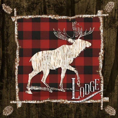 Plaid Birch Trail I Black Modern Wood Framed Art Print by Ritter, Gina