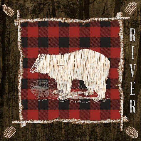 Plaid Birch Trail IV White Modern Wood Framed Art Print with Double Matting by Ritter, Gina