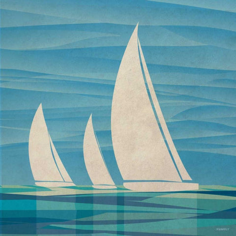 Water Journey II Black Modern Wood Framed Art Print by Meneely, Dan