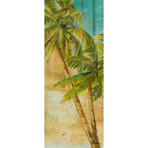 Beach Palm Panel I Black Modern Wood Framed Art Print with Double Matting by Pinto, Patricia