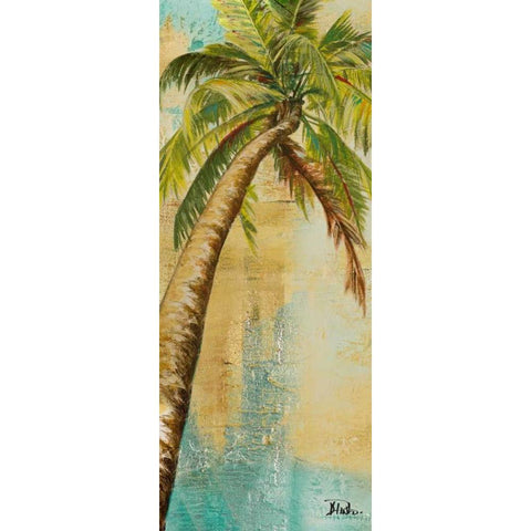 Beach Palm Panel II Black Modern Wood Framed Art Print with Double Matting by Pinto, Patricia