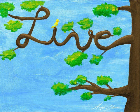 Inspiration Tree I White Modern Wood Framed Art Print with Double Matting by Edwins, Hugo