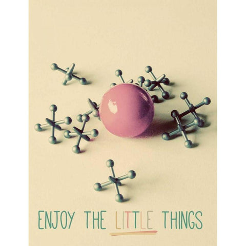 Enjoy the Little Things White Modern Wood Framed Art Print by Peck, Gail