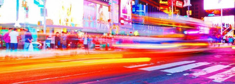Neon NYC Panel White Modern Wood Framed Art Print with Double Matting by Bryant, Susan