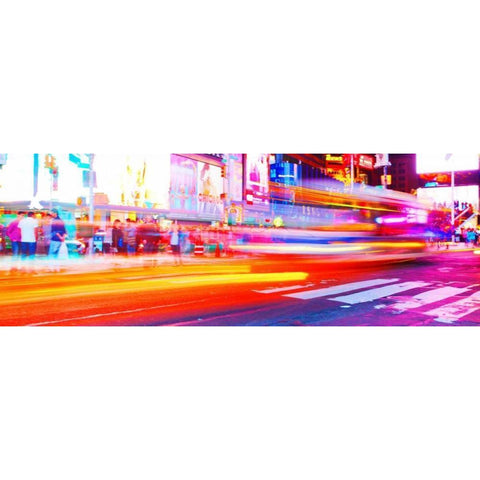Neon NYC Panel Gold Ornate Wood Framed Art Print with Double Matting by Bryant, Susan