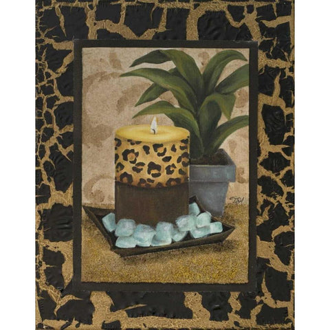 Golden Jungle Bath I White Modern Wood Framed Art Print by Hakimipour, Tiffany