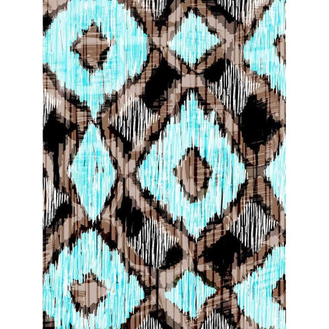 Rustic Ikat Border II White Modern Wood Framed Art Print by Biscardi, Nicholas