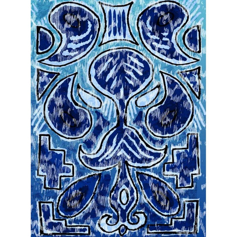 Rustic Ikat Border III White Modern Wood Framed Art Print by Biscardi, Nicholas