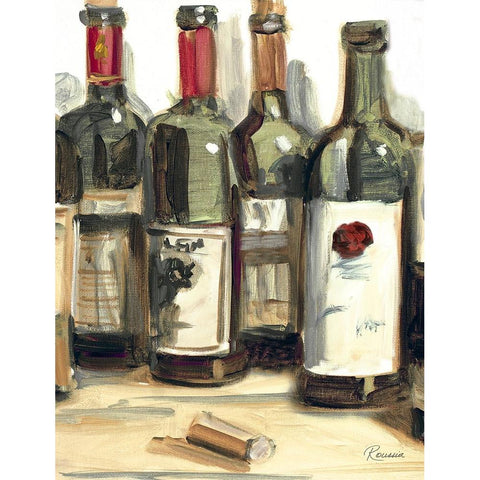 Wine Champ I Black Modern Wood Framed Art Print with Double Matting by French-Roussia, Heather A.