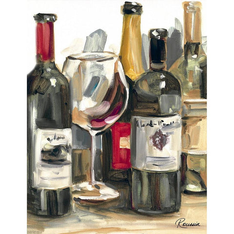 Wine Champ II Gold Ornate Wood Framed Art Print with Double Matting by French-Roussia, Heather A.