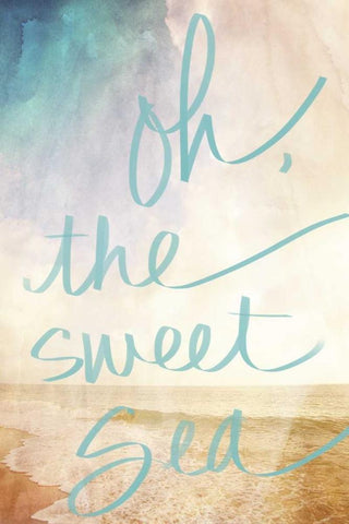 Oh the Sweet Sea White Modern Wood Framed Art Print with Double Matting by Bryant, Susan