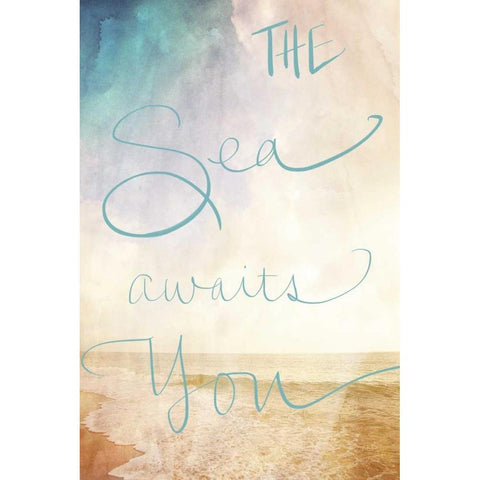 The Sea Awaits You Black Modern Wood Framed Art Print with Double Matting by Bryant, Susan