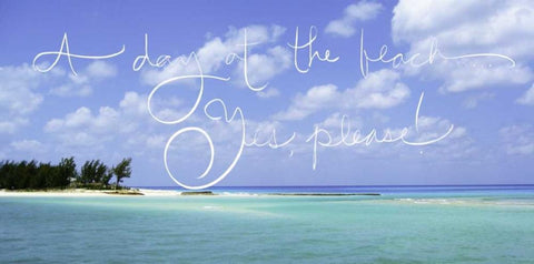 Beach Yes Please Black Ornate Wood Framed Art Print with Double Matting by Bryant, Susan