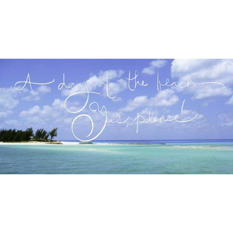 Beach Yes Please Black Modern Wood Framed Art Print with Double Matting by Bryant, Susan