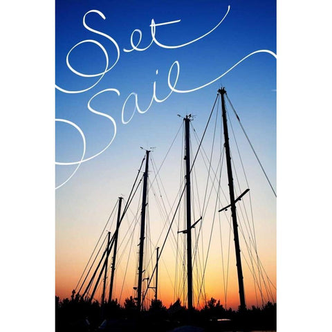 Set Sail Black Modern Wood Framed Art Print by Bryant, Susan