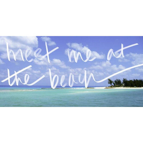 Meet me at the Beach Black Modern Wood Framed Art Print with Double Matting by Bryant, Susan