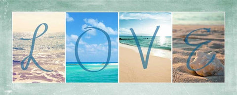 Sea Love White Modern Wood Framed Art Print with Double Matting by Bryant, Susan