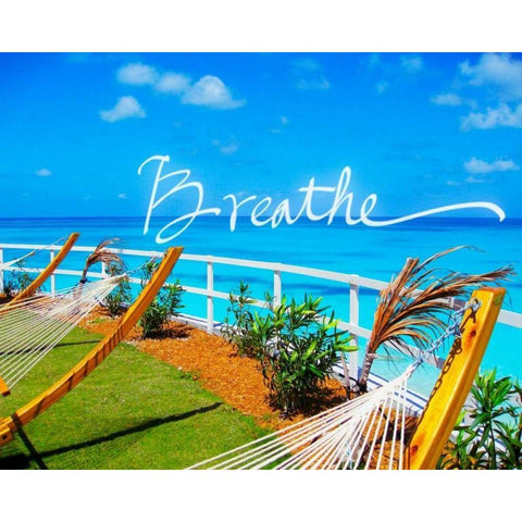 Breathe Black Modern Wood Framed Art Print with Double Matting by Bryant, Susan