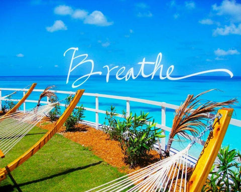 Breathe White Modern Wood Framed Art Print with Double Matting by Bryant, Susan