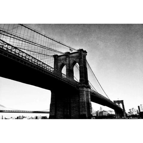 Bridge of Brooklyn BW I Gold Ornate Wood Framed Art Print with Double Matting by Acosta