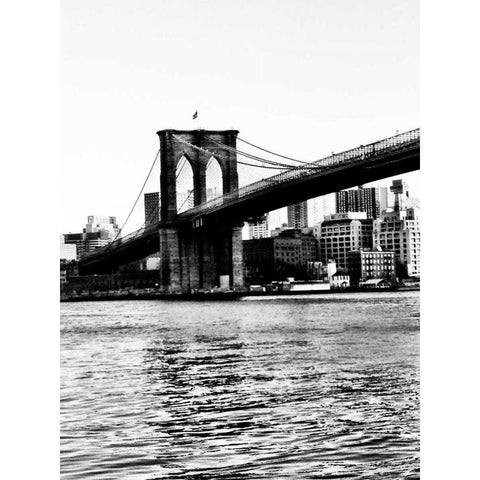 Bridge of Brooklyn BW II Black Modern Wood Framed Art Print with Double Matting by Acosta