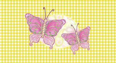 Colorful Butterflies III Black Ornate Wood Framed Art Print with Double Matting by Metz, Andi