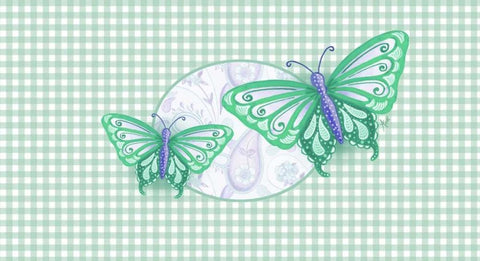 Colorful Butterflies I White Modern Wood Framed Art Print with Double Matting by Metz, Andi