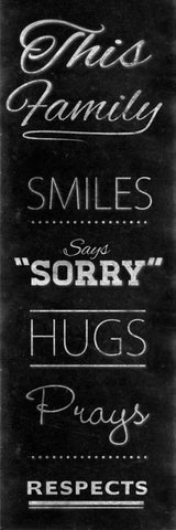 Family Chalk Panel I White Modern Wood Framed Art Print with Double Matting by SD Graphics Studio