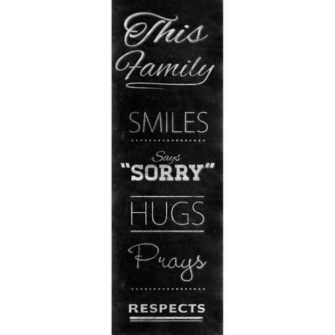 Family Chalk Panel I White Modern Wood Framed Art Print by SD Graphics Studio