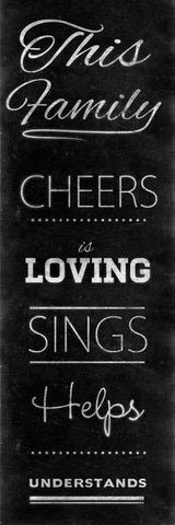 Family Chalk Panel II Black Ornate Wood Framed Art Print with Double Matting by SD Graphics Studio