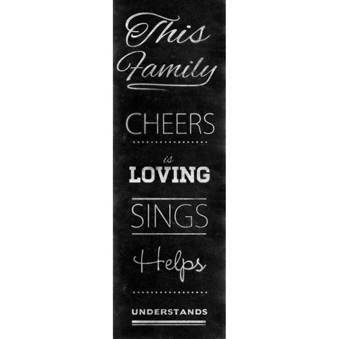 Family Chalk Panel II Black Modern Wood Framed Art Print by SD Graphics Studio