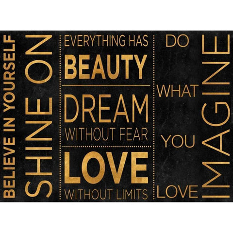 Believe Inspiration Black Modern Wood Framed Art Print with Double Matting by SD Graphics Studio