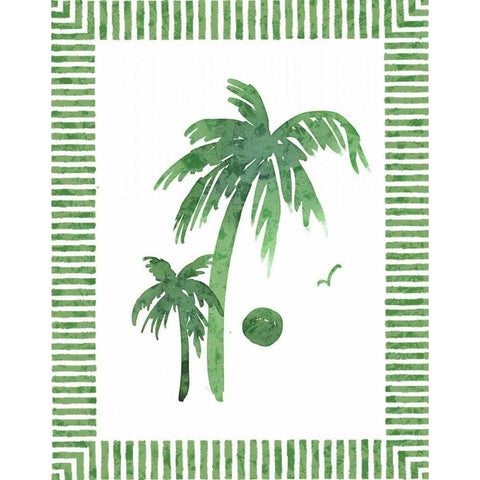 Green Palms II Gold Ornate Wood Framed Art Print with Double Matting by Biscardi, Nicholas