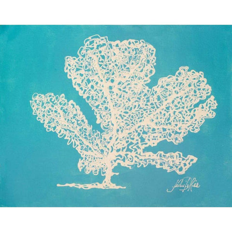 White Coral I Gold Ornate Wood Framed Art Print with Double Matting by DeRice, Julie