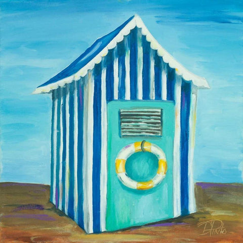 Beach Cabana II White Modern Wood Framed Art Print with Double Matting by Pinto, Patricia