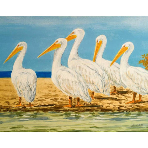 Coastal Flock I Black Modern Wood Framed Art Print by Baliko, Linda