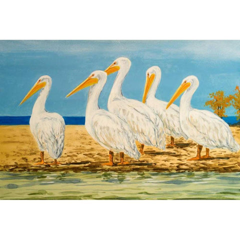 Coastal Flock I Gold Ornate Wood Framed Art Print with Double Matting by Baliko, Linda