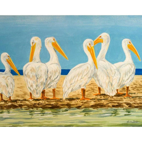 Coastal Flock II White Modern Wood Framed Art Print by Baliko, Linda