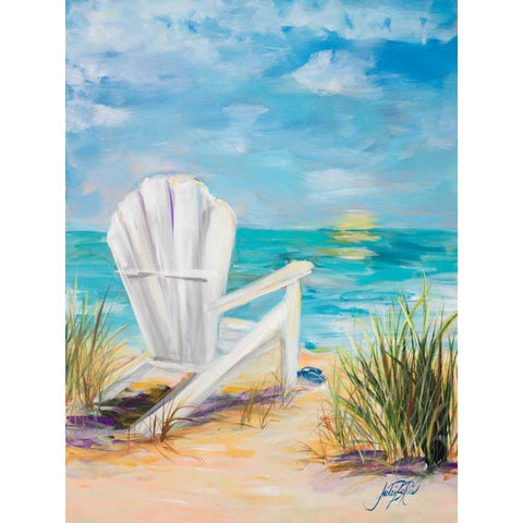 Relax in the Beach Breeze White Modern Wood Framed Art Print by DeRice, Julie