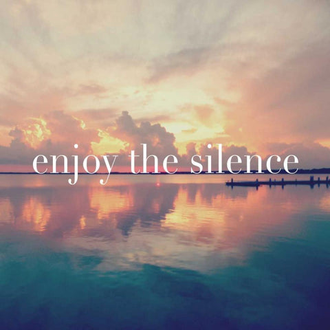 Enjoy the Silence Border White Modern Wood Framed Art Print with Double Matting by Nawrocke, Bruce