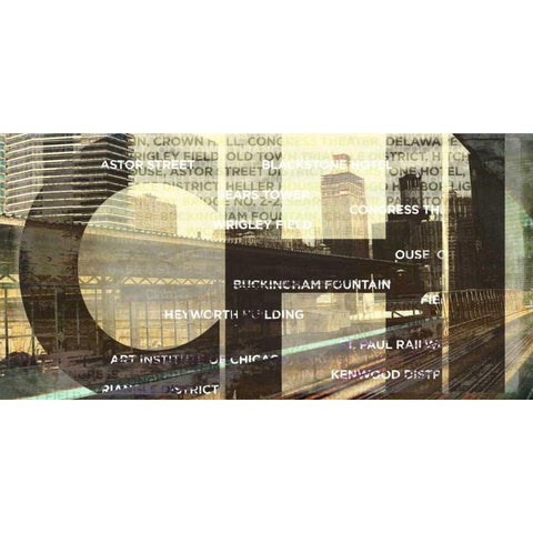 Chicago Train Station Black Modern Wood Framed Art Print with Double Matting by Peck, Gail