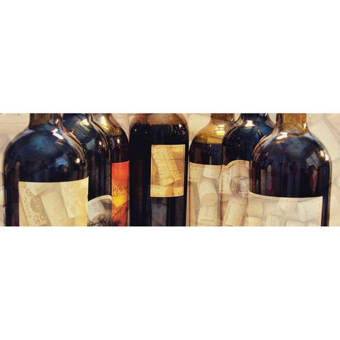 Wine Label Panel II Black Modern Wood Framed Art Print with Double Matting by Peck, Gail