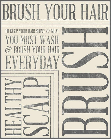 Bath Reminders in Gray I Black Ornate Wood Framed Art Print with Double Matting by SD Graphics Studio