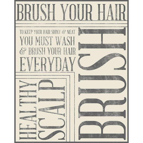 Bath Reminders in Gray I Black Modern Wood Framed Art Print with Double Matting by SD Graphics Studio